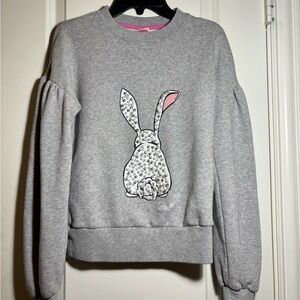 Kate Spade Embellished Bunny Casual Sweatshirt X-Small in Grey Melan Easter